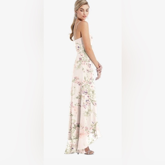 Thread Scoop Neck ruffle trimmed high low maxi dress in blush garden NWT Size 10 - Picture 3 of 5